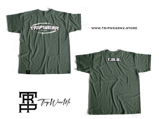 "TRIPWEAR" Army Green Tee.
